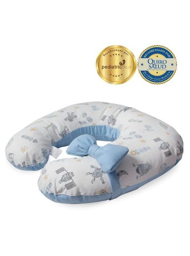 ALMOHADA DE LACTANCIA Y MATERNIDAD MATERNELLE 5 EN 1 7X53CM ALGODÓN CELESTE ESPACIAL