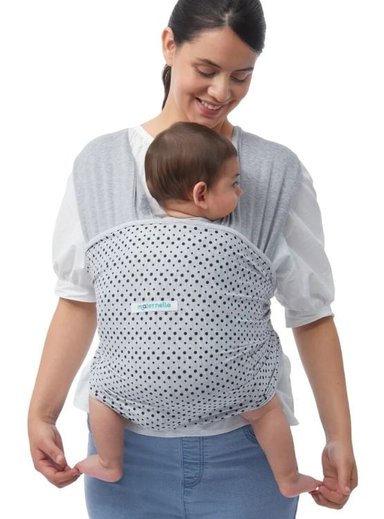 FULAR MATERNELLE ERGONÓMICO PUNTOS NEGROS MELANGE