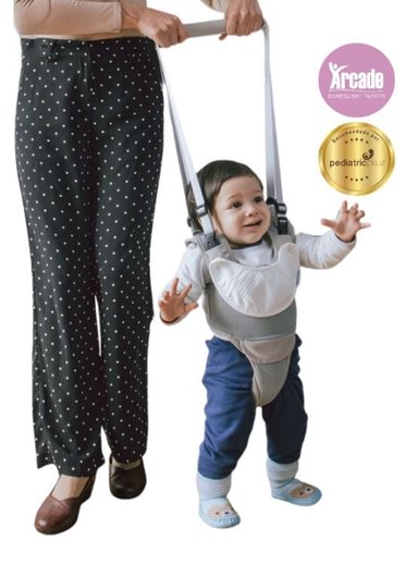 ARNÉS Y CAMINADOR MATERNELLE 2 EN 1 PLOMO PLATEADO