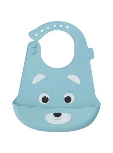 BABERO MATERNELLE CON BOLSILLO DE SILICONA OSITO CELESTE