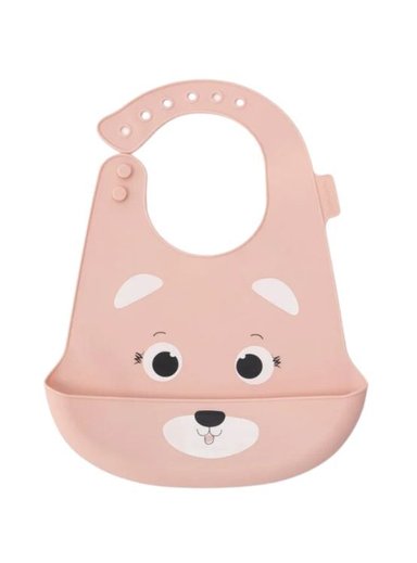 BABERO MATERNELLE CON BOLSILLO DE SILICONA OSITO ROSADO