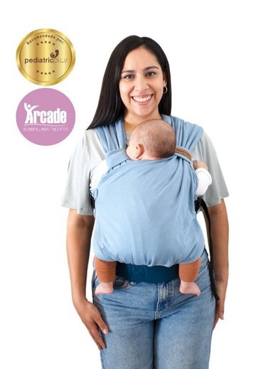 MOCHILA FULAR MATERNELLE EVOLUTIVA ERGONÓMICA AZUL APEGO AZUL ACERO