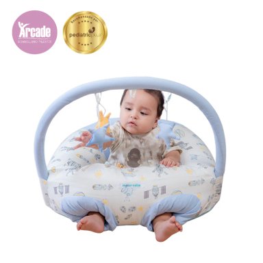 PUFF DE DESCANSO BEBÉ 2 EN 1 CELESTE ESPACIAL