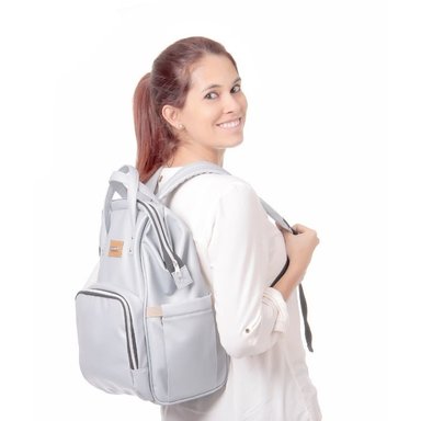 MOCHILA MATERNELLE PAÑALERA BEBÉ PLOMO - 2