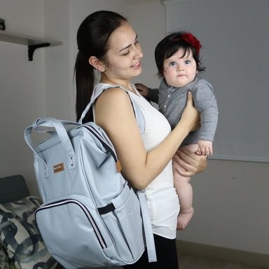 MOCHILA MATERNELLE PAÑALERA BEBÉ PLOMO - 3