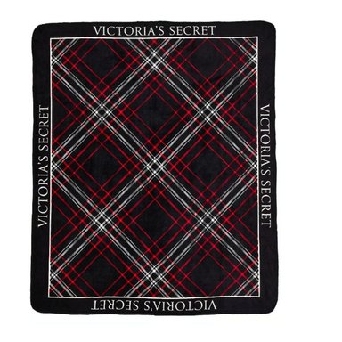 MANTA VICTORIA SECRET NEGRA CON ROMBOS ROJOS