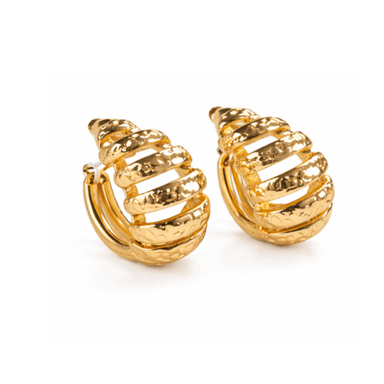 ARETES ARGOLLA TEXTURIZADA DORADA