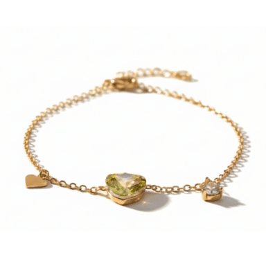 PULSERA MUJER CORAZON VERDE CON DIJES