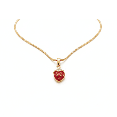 COLLAR DIJE FRESA ROJA