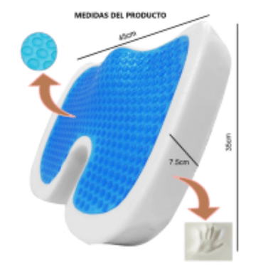 COJIN ORTOPEDICO DE ASIENTO CON GEL VISCOELASTICO ERGONOMICO CORE CONFORT - 2