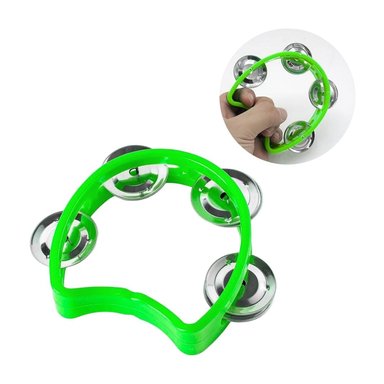 PANDERETA INFANTIL PLÁSTICA 4 CHAPAS 10 CM - ROJO