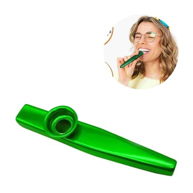 KAZOO DE METAL INSTRUMENTO MUSICAL PORTÁTIL - VERDE