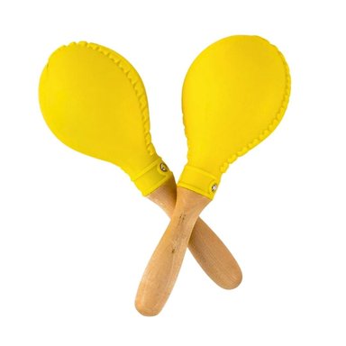 PAR DE MARACAS PLÁSTICAS AMARILLAS PARA NIÑOS Y ADULTOS