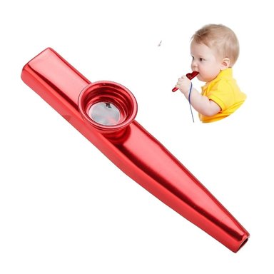 KAZOO DE METAL INSTRUMENTO MUSICAL PORTÁTIL - ROJO