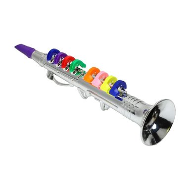 CLARINETE DE JUGUETE PLATEADO PARA NIÑOS CON 8 TECLAS COLOR - 4