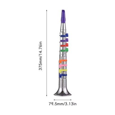 CLARINETE DE JUGUETE PLATEADO PARA NIÑOS CON 8 TECLAS COLOR - 5