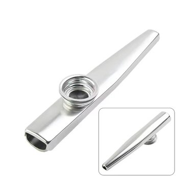 KAZOO DE METAL INSTRUMENTO MUSICAL PORTÁTIL - PLATEADO - 2