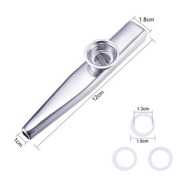 KAZOO DE METAL INSTRUMENTO MUSICAL PORTÁTIL - PLATEADO - 3