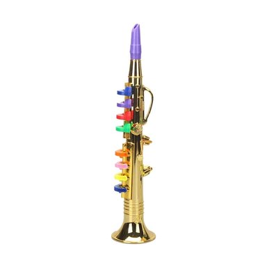 CLARINETE DE JUGUETE DORADO PARA NIÑOS CON 8 TECLAS COLOR - 2