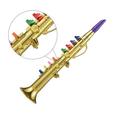CLARINETE DE JUGUETE DORADO PARA NIÑOS CON 8 TECLAS COLOR - 3