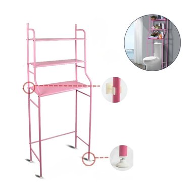 ESTANTE ORGANIZADOR DE BAÑO 3 NIVELES ROSADO