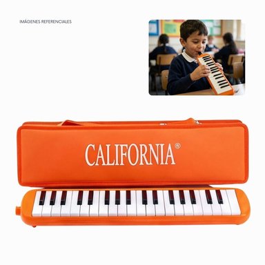 MELÓDICA DE 37 TECLAS 'CALIFORNIA' - COLOR NARANJA CON ESTUCHE RÍGIDO