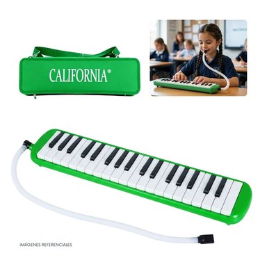 MELÓDICA DE 37 TECLAS 'CALIFORNIA' - COLOR VERDE CON ESTUCHE RÍGIDO