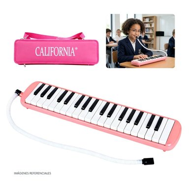 MELÓDICA DE 37 TECLAS 'CALIFORNIA' - COLOR ROSADO CON ESTUCHE RÍGIDO - 1