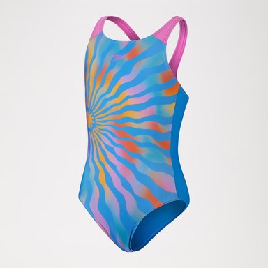 TRAJE BAÑO NATACIÓN NIÑA SPEEDO PRINTED PULSEBACK AZUL