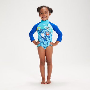 TRAJE BAÑO NATACIÓN NIÑA SPEEDO DIGITAL MANGAS LARGAS AZUL