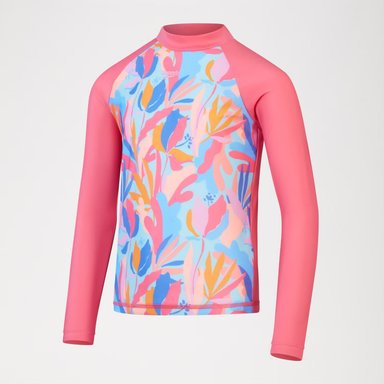 TRAJE DE BAÑO NIÑA SPEEDO PTD RASH TOP MANGA LARGA ROSADO