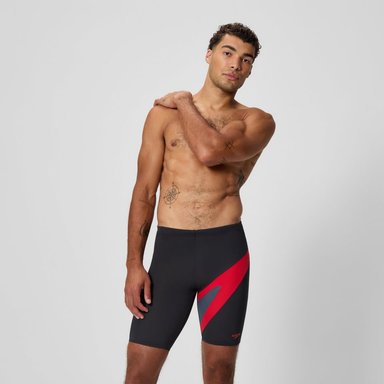 TRAJE BAÑO HOMBRE SPEEDO HYPERBOOM JAMMER NEGRO ROJO