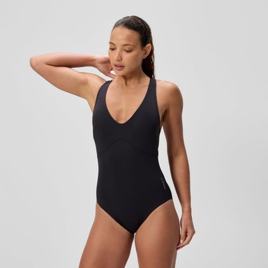 TRAJE BAÑO NATACIÓN MUJER SPEEDO SCULPTURE BUTTERFLY NEGRO