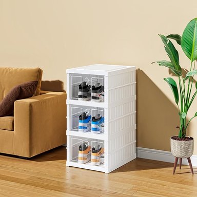 ZAPATERO BLANCO ORGANIZADOR PLEGABLE 3 NIVELES