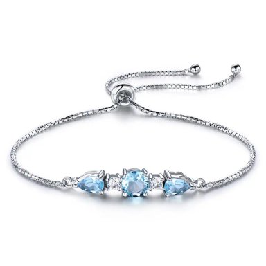 PULSERA TOPAZIO ELEGANTE CON BRILLO CELESTIAL - PLATA 925