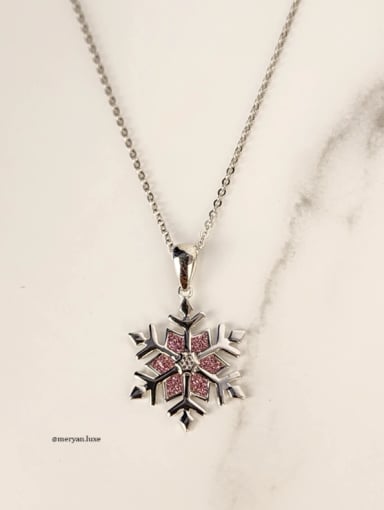 COLLAR COPO BRILLANTE DE ROSA - PLATA 925 - 4
