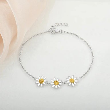 PULSERA AURORA DE MARGARITAS PLATA 925