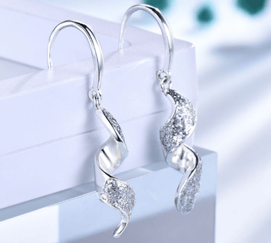 ARETES ONDAS DE CRISTAL - PLATA 925 - 2