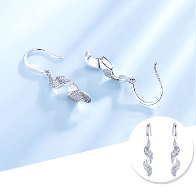 ARETES ONDAS DE CRISTAL - PLATA 925 - 3