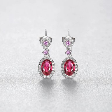 ARETE RUBÍ RADIANTE EN PLATA 925 - 2