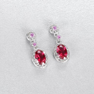 ARETE RUBÍ RADIANTE EN PLATA 925 - 3
