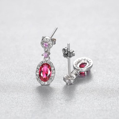 ARETE RUBÍ RADIANTE EN PLATA 925 - 4