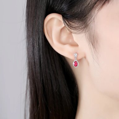 ARETE RUBÍ RADIANTE EN PLATA 925 - 5