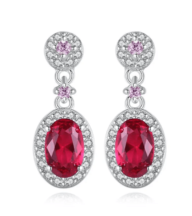 ARETE RUBÍ RADIANTE EN PLATA 925 - 6