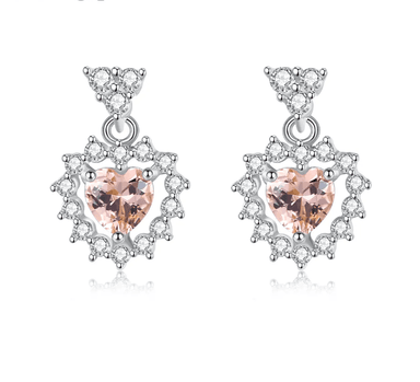 ARETES BRILLO DEL CORAZÓN EN PLATA 925