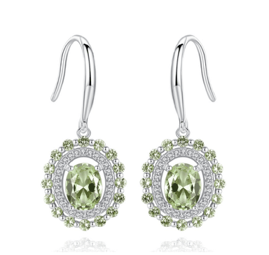 ARETE VERDE ESMERALDA EN PLATA 925