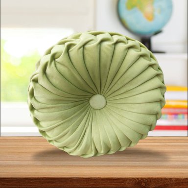 COJÍN DECORATIVO MODERNO 35X15CM VERDE CLARO ECO REDONDO