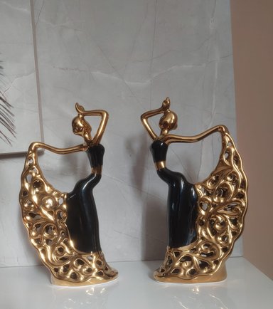 ADORNOS BAILARINAS CERÁMICA DORADO DUO DORADAS