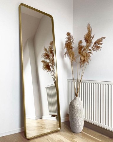 ESPEJO MODERNO RECTANGULAR HIERRO DORADO 170X70 CM