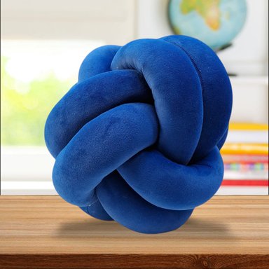 COJÍN DECORATIVO MODERNO 25X15CM AZUL NUDO